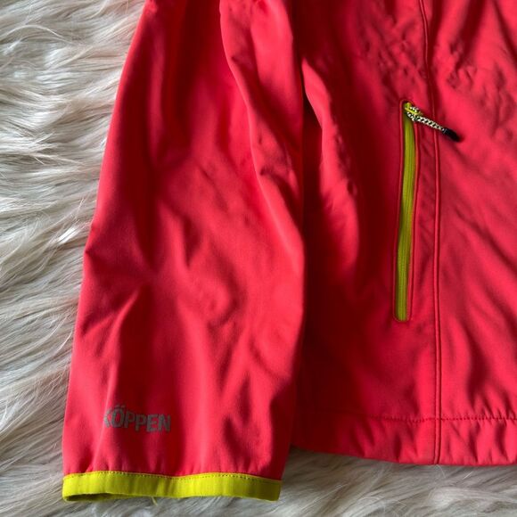 KÖPPEN Fleece Lined Jacket in Neon Orange with Yellow Trim - Picture 2 of 8